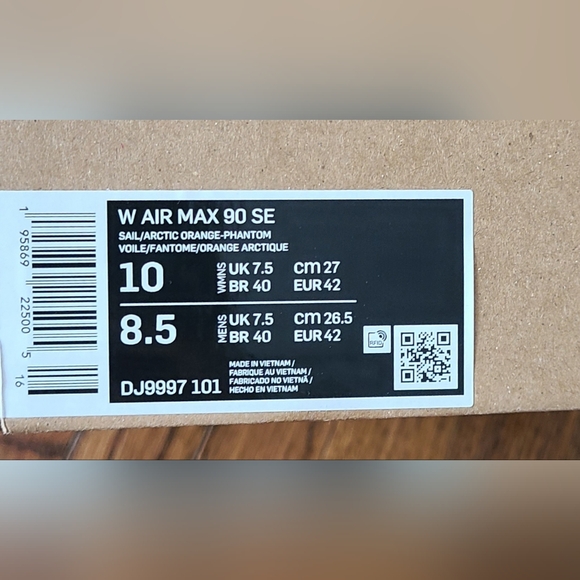 Nike Air Max 90 SE Sun Club Sail Arctic Orange Women's Sz 10, Men's 8.5 Sneakers - Picture 8 of 8